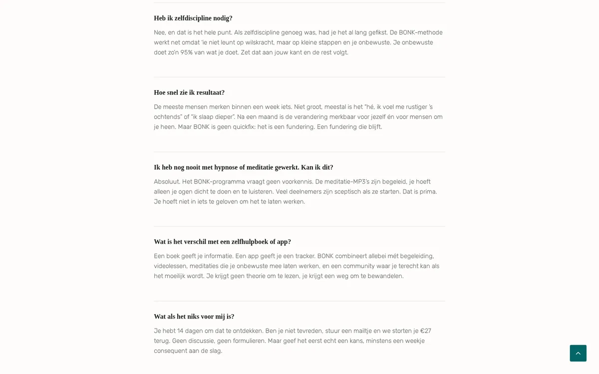 BONK-programma — prijs en aanbod