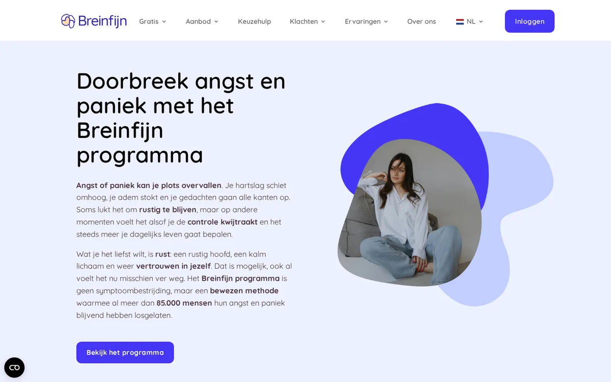 Doorbreek Angst en Paniek — bovenkant van de officiële cursuspagina