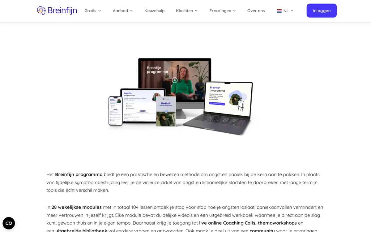 Doorbreek Angst en Paniek — inhoud en opbouw van het programma