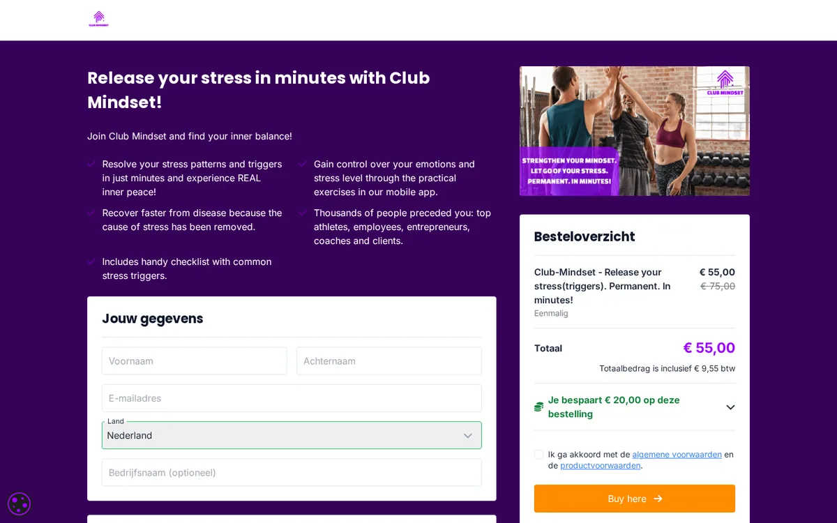 Release Your Stresstriggers (English) — bovenkant van de officiële cursuspagina