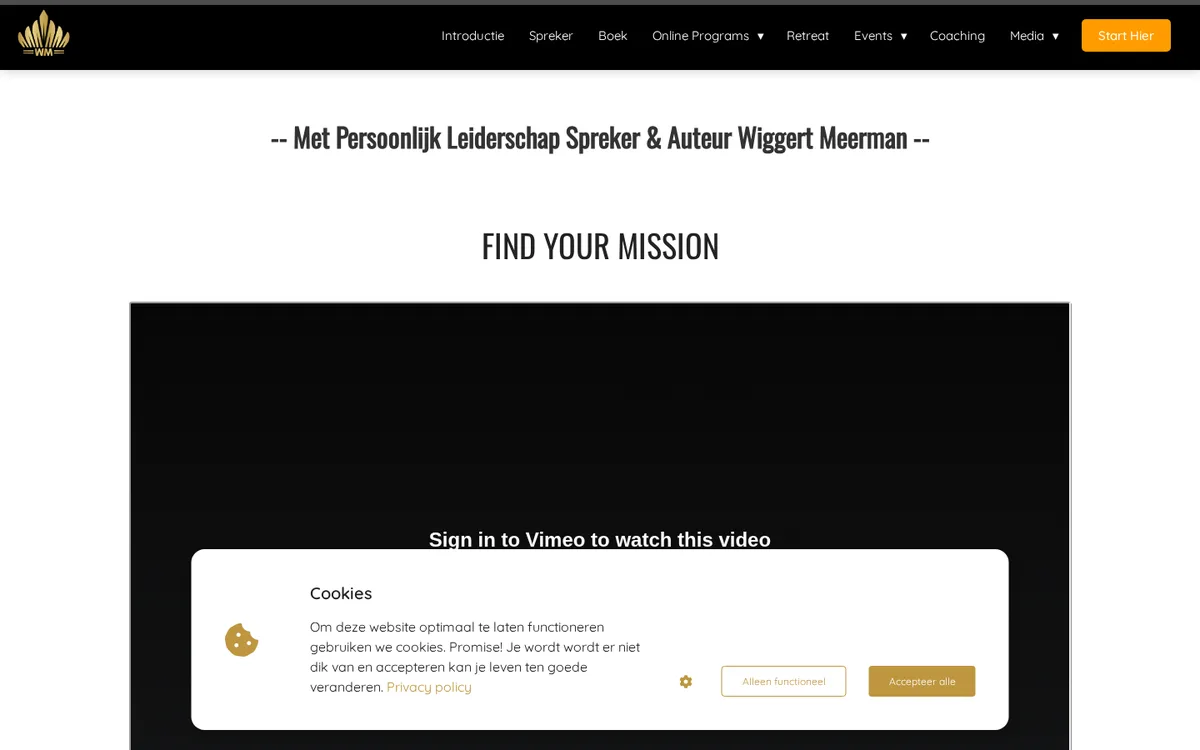Find Your Mission — bovenkant van de officiële cursuspagina