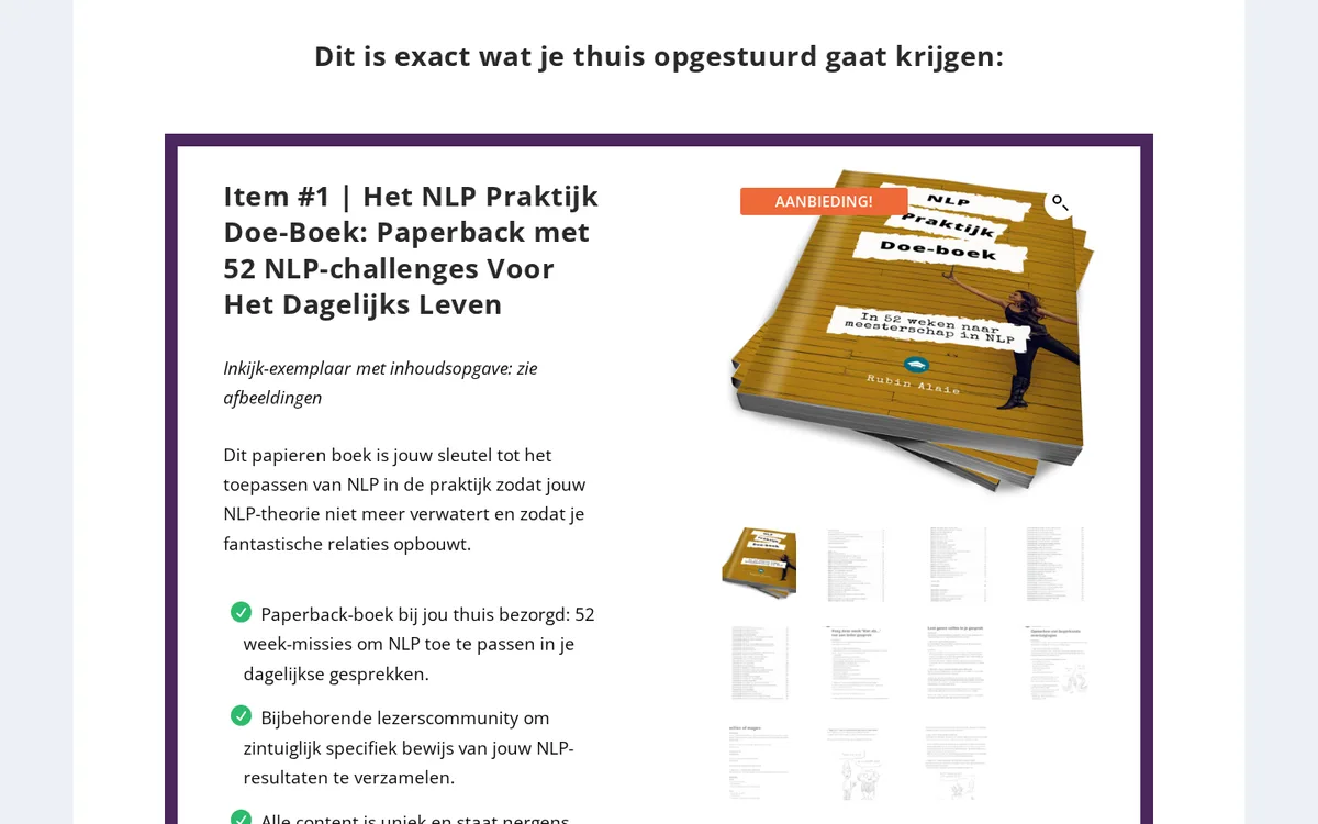 NLP Praktijk Doe-Boek — inhoud en opbouw van het programma